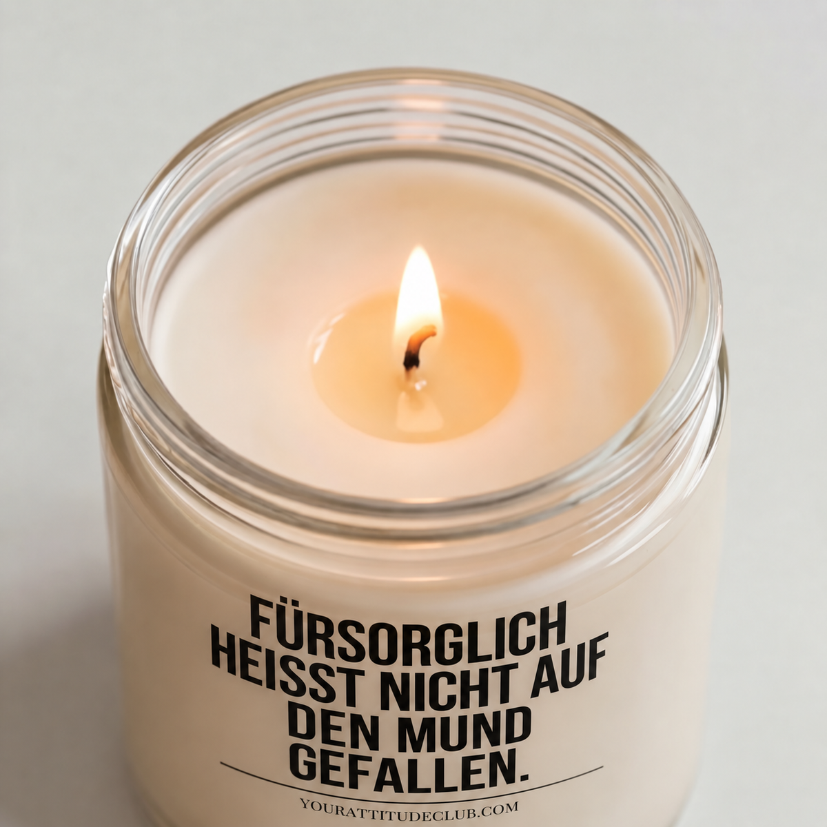 FÜRSORGLICH HEISST NICHT AUF DEN MUND GEFALLEN. | Kerze Pflegefachkraft, Geschenk Pflege, Krankenschwester, Pfleger, Pflegepersonal