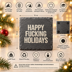 HAPPY FUCKING HOLIDAYS – Weihnachtskerze Naturgras Etikett | Lustiges Weihnachtsgeschenk | Geschenk für Freunde, Kolleg:innen & Wichteln