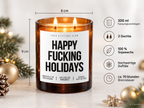 HAPPY FUCKING HOLIDAYS – Weihnachtskerze | lustiges Weihnachtsgeschenk | Geschenk für Freunde, Kolleg:innen & Familie | Geschenkidee Weihnachten