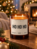 HO HO HO – Weihnachtskerze Naturgras Etikett | Weihnachtsgeschenk | Geschenk für Familie, Freunde & Kolleg:innen | Geschenkidee Weihnachten
