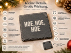 HOE, HOE, HOE – Weihnachtskerze Naturgras Etikett | Weihnachtsgeschenk | lustige Geschenkidee für Freunde, Kolleg:innen & Familie