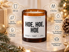 HOE, HOE, HOE – Weihnachtskerze Naturgras Etikett | Weihnachtsgeschenk | lustige Geschenkidee für Freunde, Kolleg:innen & Familie