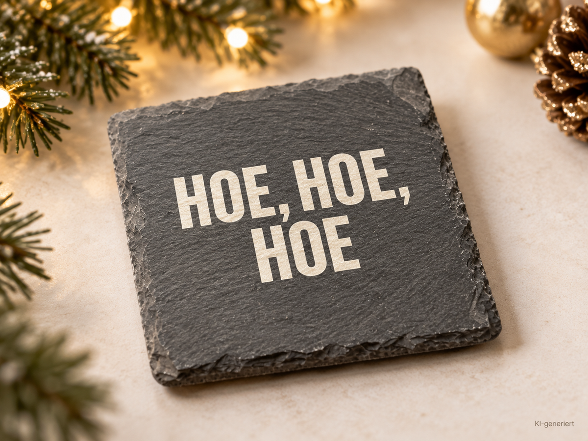 HOE, HOE, HOE – Weihnachtskerze Naturgras Etikett | Weihnachtsgeschenk | lustige Geschenkidee für Freunde, Kolleg:innen & Familie