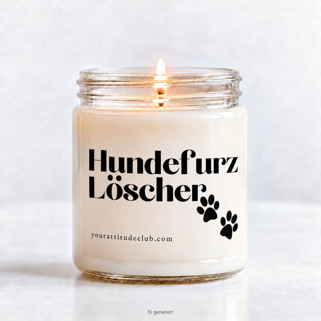 Hundefurz Löscher Kerze mit Pfötchen – lustige Candle für Hundebesitzer, witziges Geschenk, Sojawachs Duftkerze, Fun Candle, Geschenkidee Tierfreunde Your Attitude Club
