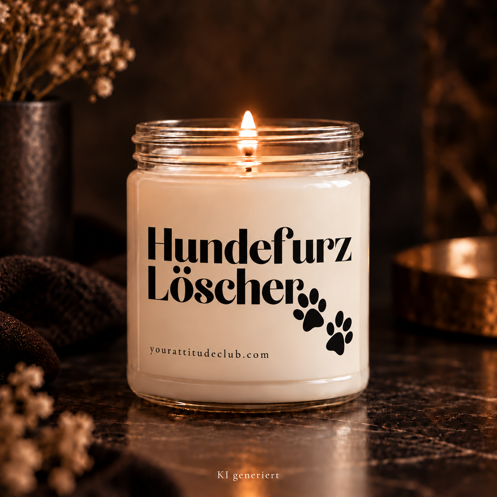 Hundefurz Löscher Kerze mit Pfötchen – lustige Candle für Hundebesitzer, witziges Geschenk, Sojawachs Duftkerze, Fun Candle, Geschenkidee Tierfreunde Your Attitude Club