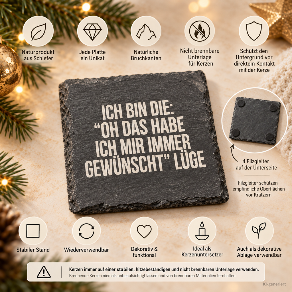 ICH BIN DIE: “OH DAS HABE ICH MIR IMMER GEWÜNSCHT” LÜGE – Weihnachtskerze | lustiges Weihnachtsgeschenk | Wichtelgeschenk | Geschenkidee Weihnachten