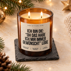 ICH BIN DIE: “OH DAS HABE ICH MIR IMMER GEWÜNSCHT” LÜGE – Weihnachtskerze Naturgras Etikett | Weihnachtsgeschenk | lustige Geschenkidee für Familie & Freunde