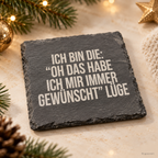 ICH BIN DIE: “OH DAS HABE ICH MIR IMMER GEWÜNSCHT” LÜGE – Weihnachtskerze Naturgras Etikett | Weihnachtsgeschenk | lustige Geschenkidee für Familie & Freunde