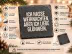 ICH HASSE WEIHNACHTEN, ABER ICH LIEBE GLÜHWEIN. – Weihnachtskerze Naturgras Etikett | Weihnachtsgeschenk | Wichtelgeschenk | Geschenkidee Weihnachten