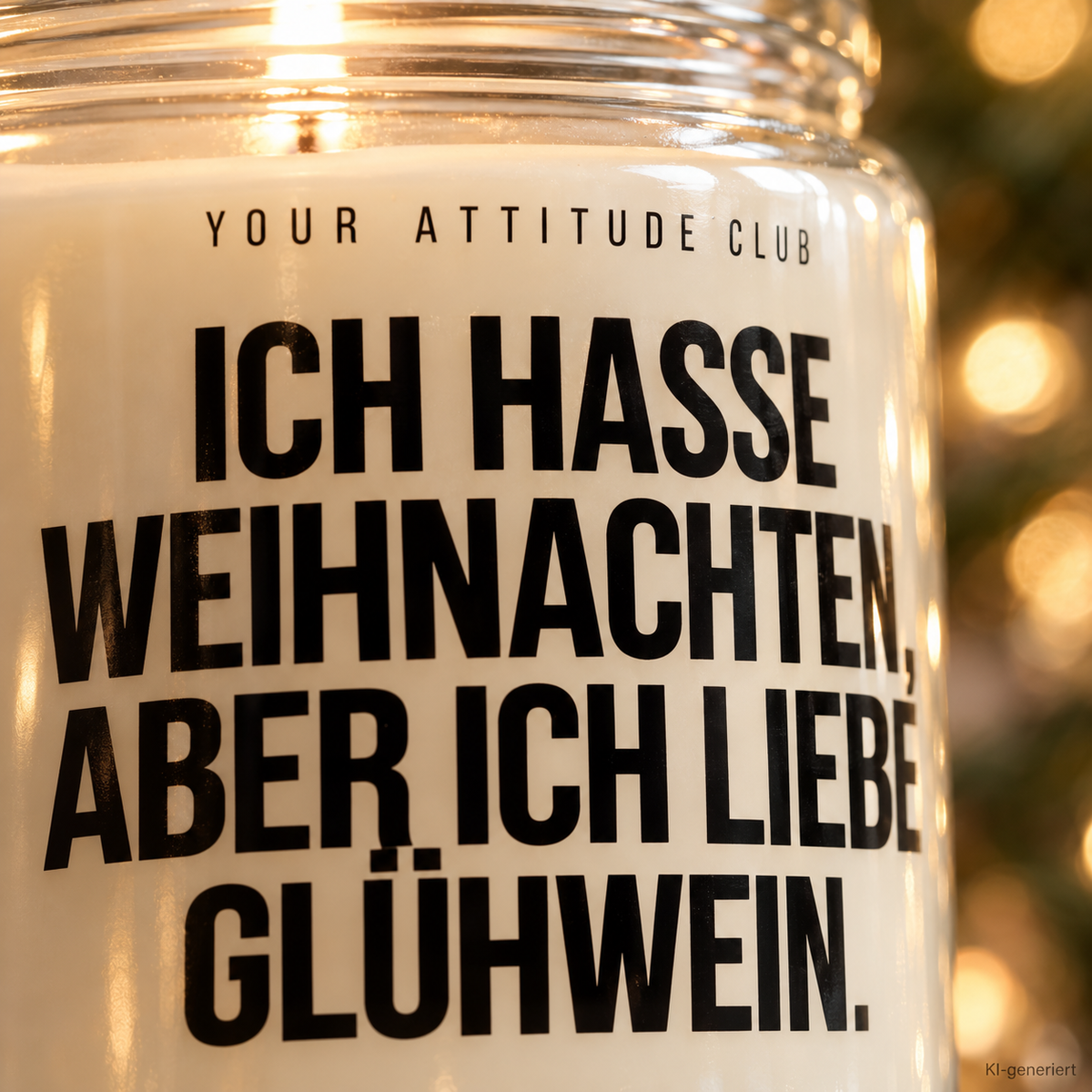 ICH HASSE WEIHNACHTEN, ABER ICH LIEBE GLÜHWEIN. | Weihnachtskerze Duftkerze Geschenk Weihnachten Wichtelgeschenk Geschenkidee für Freunde Kollegen