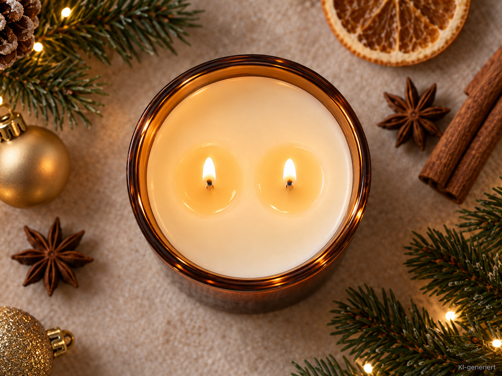 ICH HASSE WEIHNACHTEN, ABER ICH LIEBE GLÜHWEIN. – Weihnachtskerze Naturgras Etikett | Weihnachtsgeschenk | Wichtelgeschenk | Geschenkidee Weihnachten