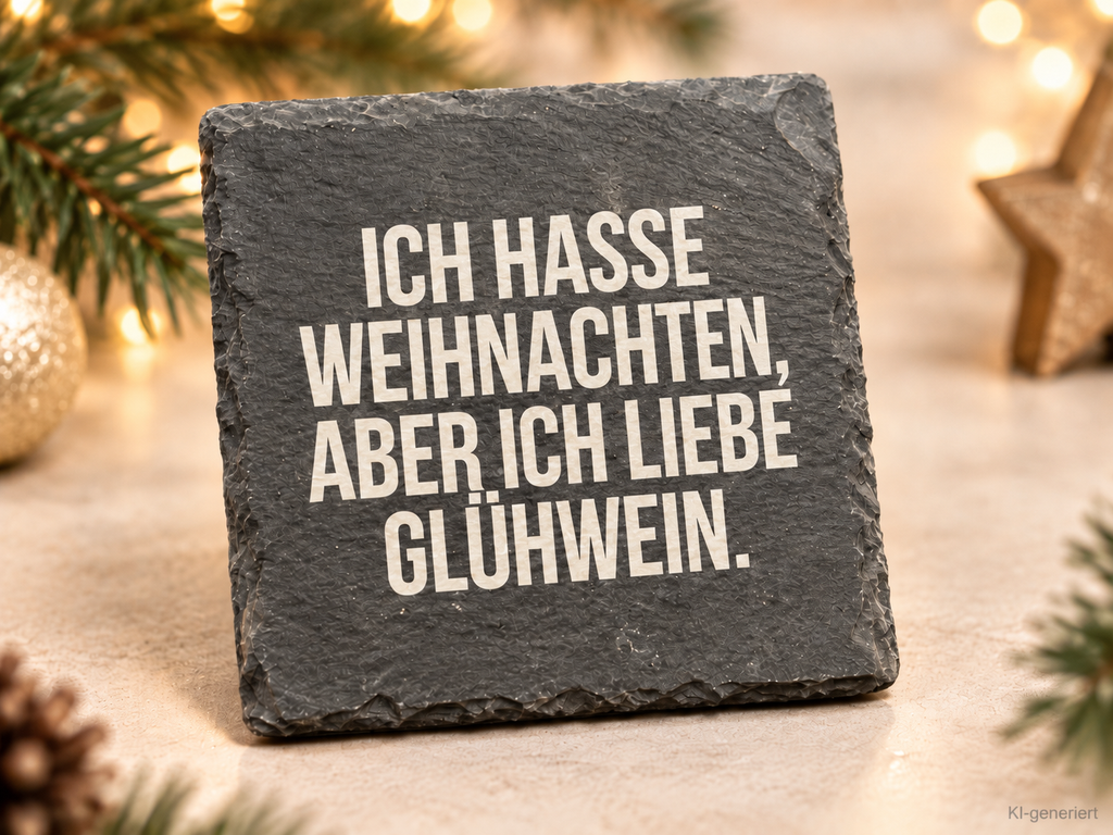 ICH HASSE WEIHNACHTEN, ABER ICH LIEBE GLÜHWEIN. – Weihnachtskerze Naturgras Etikett | Weihnachtsgeschenk | Wichtelgeschenk | Geschenkidee Weihnachten