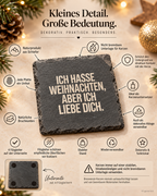 ICH HASSE WEIHNACHTEN, ABER ICH LIEBE DICH. – Weihnachtskerze | Weihnachtsgeschenk für Partner:in | Geschenkidee Weihnachten