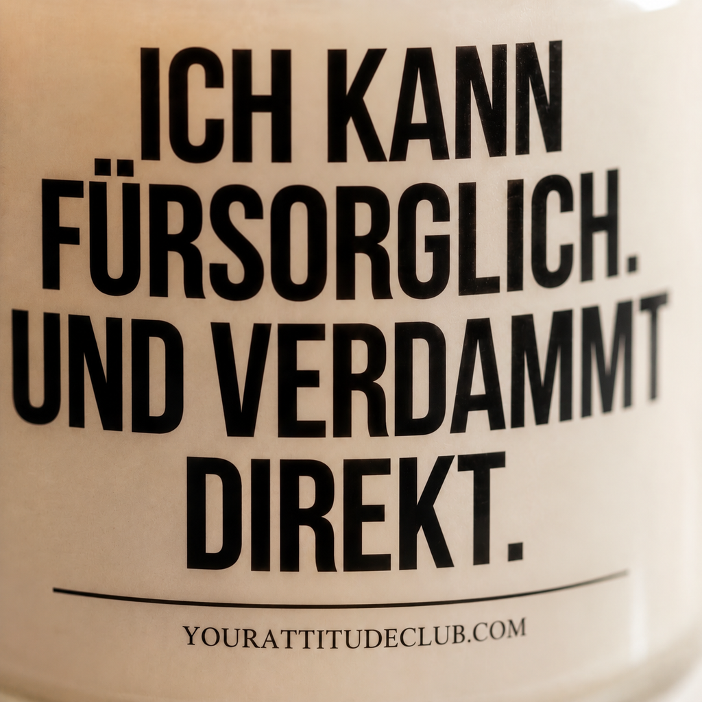 ICH KANN FÜRSORGLICH. UND VERDAMMT DIREKT. | Kerze Pflegefachkraft, Geschenk Pflege, Krankenschwester, Pfleger, Pflegepersonal