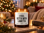 I FEEL BETTA WITH LAMETTA – Weihnachtskerze | Weihnachtsgeschenk | lustige Geschenkidee für Freunde, Kolleg:innen & Familie | Wichtelgeschenk