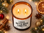 I FEEL BETTA WITH LAMETTA – Weihnachtskerze | Weihnachtsgeschenk | lustige Geschenkidee für Freunde, Kolleg:innen & Familie | Wichtelgeschenk