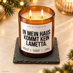 IN MEIN HAUS KOMMT KEIN LAMETTA. – Weihnachtskerze | Lustiges Weihnachtsgeschenk | Geschenk für Freunde, Familie & Kolleg:innen | Geschenkidee Weihnachten