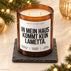 IN MEIN HAUS KOMMT KEIN LAMETTA. – Weihnachtskerze Naturgras Etikett | Weihnachtsgeschenk | Wichtelgeschenk | Geschenkidee Weihnachten