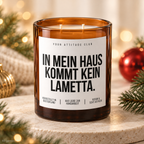 IN MEIN HAUS KOMMT KEIN LAMETTA. – Weihnachtskerze Naturgras Etikett | Weihnachtsgeschenk | Wichtelgeschenk | Geschenkidee Weihnachten