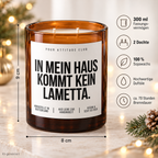 IN MEIN HAUS KOMMT KEIN LAMETTA. – Weihnachtskerze | Lustiges Weihnachtsgeschenk | Geschenk für Freunde, Familie & Kolleg:innen | Geschenkidee Weihnachten