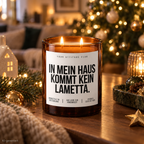 IN MEIN HAUS KOMMT KEIN LAMETTA. – Weihnachtskerze Naturgras Etikett | Weihnachtsgeschenk | Wichtelgeschenk | Geschenkidee Weihnachten