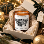 IN MEIN HAUS KOMMT KEIN LAMETTA. – Weihnachtskerze Naturgras Etikett | Weihnachtsgeschenk | Wichtelgeschenk | Geschenkidee Weihnachten