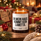 IN MEIN HAUS KOMMT KEIN LAMETTA. – Weihnachtskerze | Lustiges Weihnachtsgeschenk | Geschenk für Freunde, Familie & Kolleg:innen | Geschenkidee Weihnachten