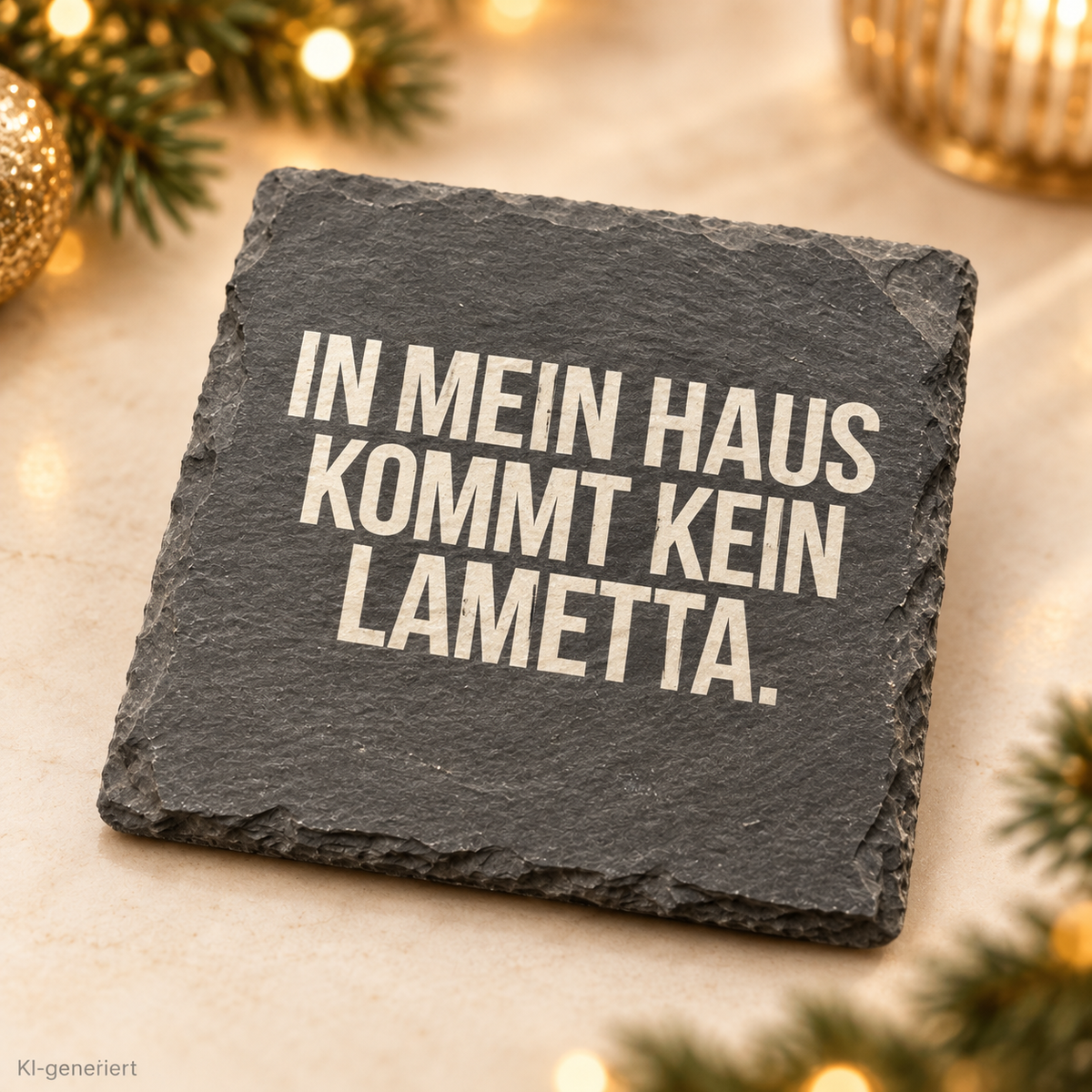 IN MEIN HAUS KOMMT KEIN LAMETTA. – Weihnachtskerze | Lustiges Weihnachtsgeschenk | Geschenk für Freunde, Familie & Kolleg:innen | Geschenkidee Weihnachten