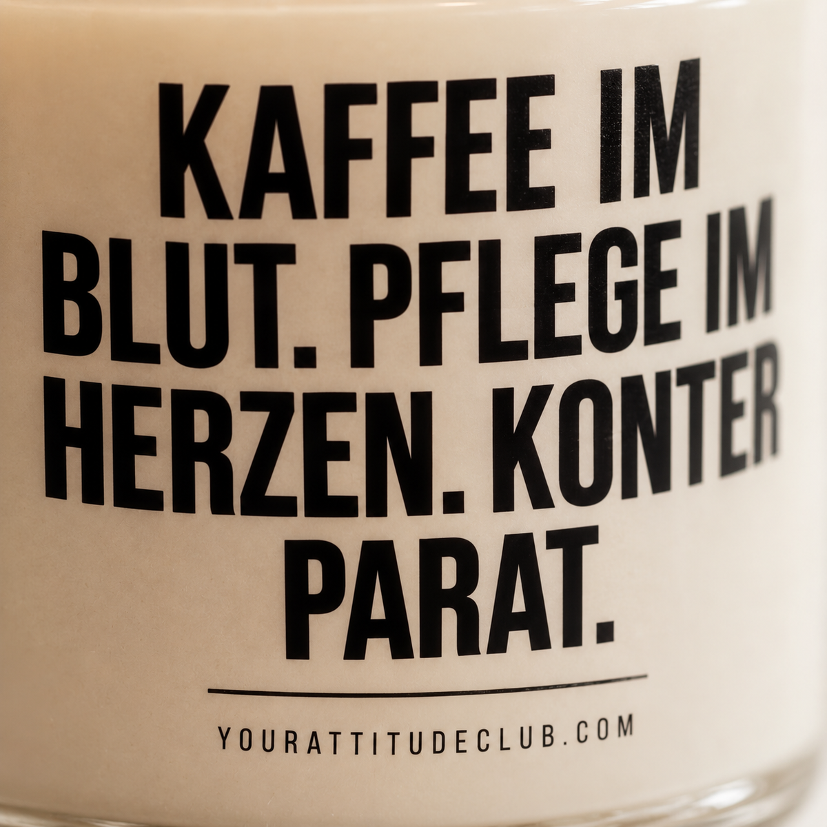 KAFFEE IM BLUT. PFLEGE IM HERZEN. KONTER PARAT. | Kerze Pflegefachkraft, Geschenk Pflege, Krankenschwester, Pfleger, Pflegepersonal, Examen