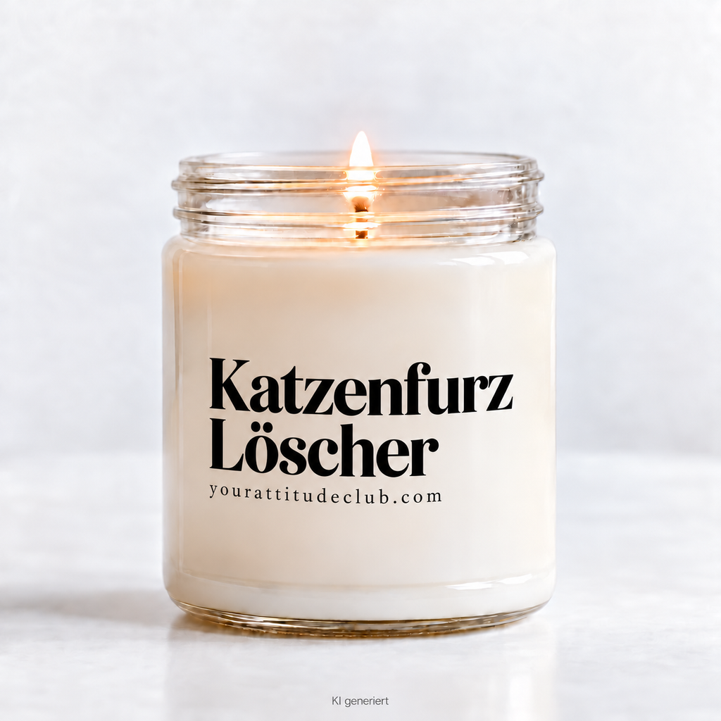 Katzenfurz Löscher Kerze – lustige Candle für Katzenliebhaber, witziges Geschenk, Sojawachs Kerze, Fun Candle, Geschenkidee für Tierfreunde Your Attitude Club