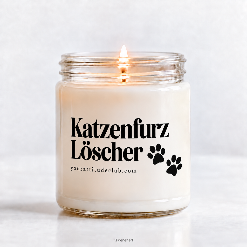 Katzenfurz Löscher mit Pfoten Kerze – lustige Candle für Katzenliebhaber, witziges Geschenk, Sojawachs Duftkerze, Fun Candle, Geschenkidee Tierfreunde Your Attitude Club