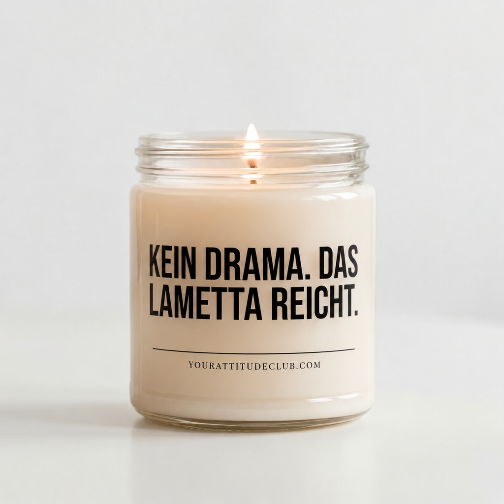 KEIN DRAMA. DAS LAMETTA REICHT. | Weihnachtskerze, lustiges Weihnachtsgeschenk, Wichtelgeschenk, Geschenk für Freundin, Kollegin, Schwester, Mama