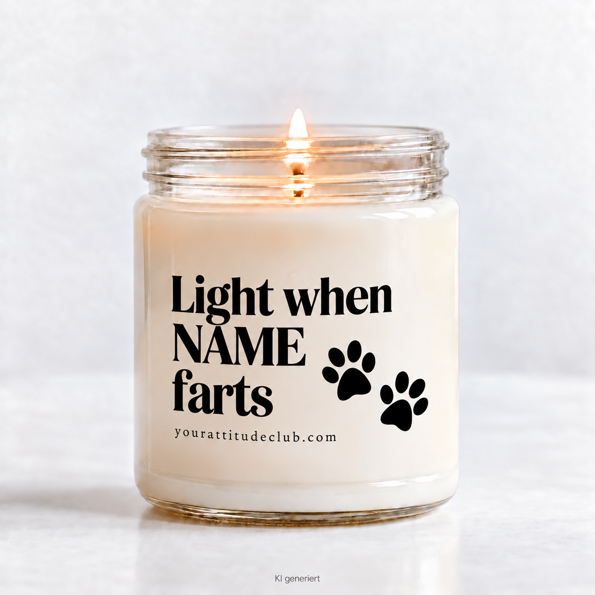 Light when NAME farts Candle – lustige personalisierte Kerze, witziges Geschenk, Fun Candle, Sojawachs, Geschenkidee für Freunde Familie Your Attitude Club