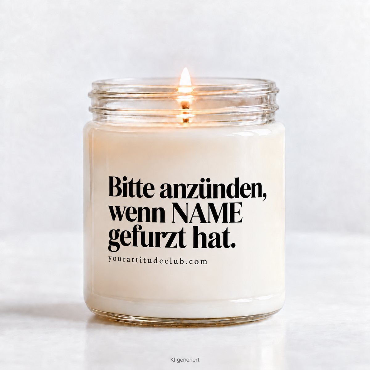 Bitte anzünden wenn NAME gefurzt hat Kerze – personalisierte Spruchkerze lustiges Geschenk witzige Candle Handmade Sojawachs von Your Attitude Club