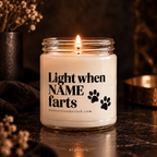 Light when NAME farts Candle – lustige personalisierte Kerze, witziges Geschenk, Fun Candle, Sojawachs, Geschenkidee für Freunde Familie Your Attitude Club