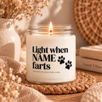 Light when NAME farts Candle – lustige personalisierte Kerze, witziges Geschenk, Fun Candle, Sojawachs, Geschenkidee für Freunde Familie Your Attitude Club