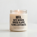 MFA. GUTE NERVEN. GROSSE KLAPPE. KLEINES ZEITFENSTER. | Kerze Pflegefachkraft, Geschenk Pflege, Pflegepersonal, Krankenschwester, Pfleger