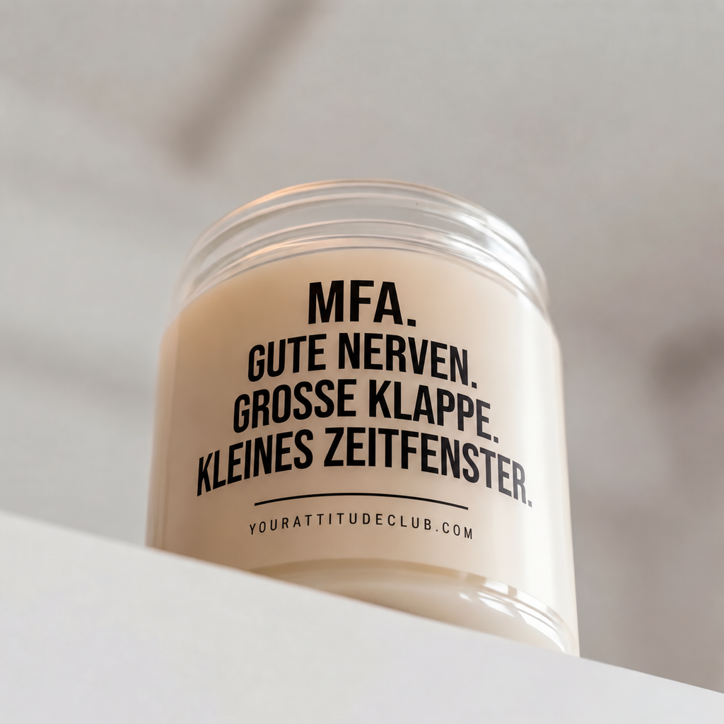 MFA. GUTE NERVEN. GROSSE KLAPPE. KLEINES ZEITFENSTER. | Kerze Pflegefachkraft, Geschenk Pflege, Pflegepersonal, Krankenschwester, Pfleger