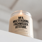MFA. MULTITASKING. FACHWISSEN. ATTITUDE. | Kerze Pflegefachkraft, Geschenk Pflege, Pflegepersonal, Krankenschwester, Pfleger