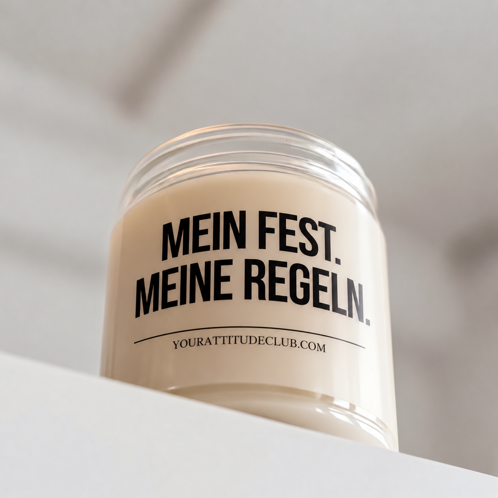 MEIN FEST. MEINE REGELN. | Weihnachtskerze, lustiges Weihnachtsgeschenk, Wichtelgeschenk, Geschenk für Freundin, Schwester, Kollegin, Mama