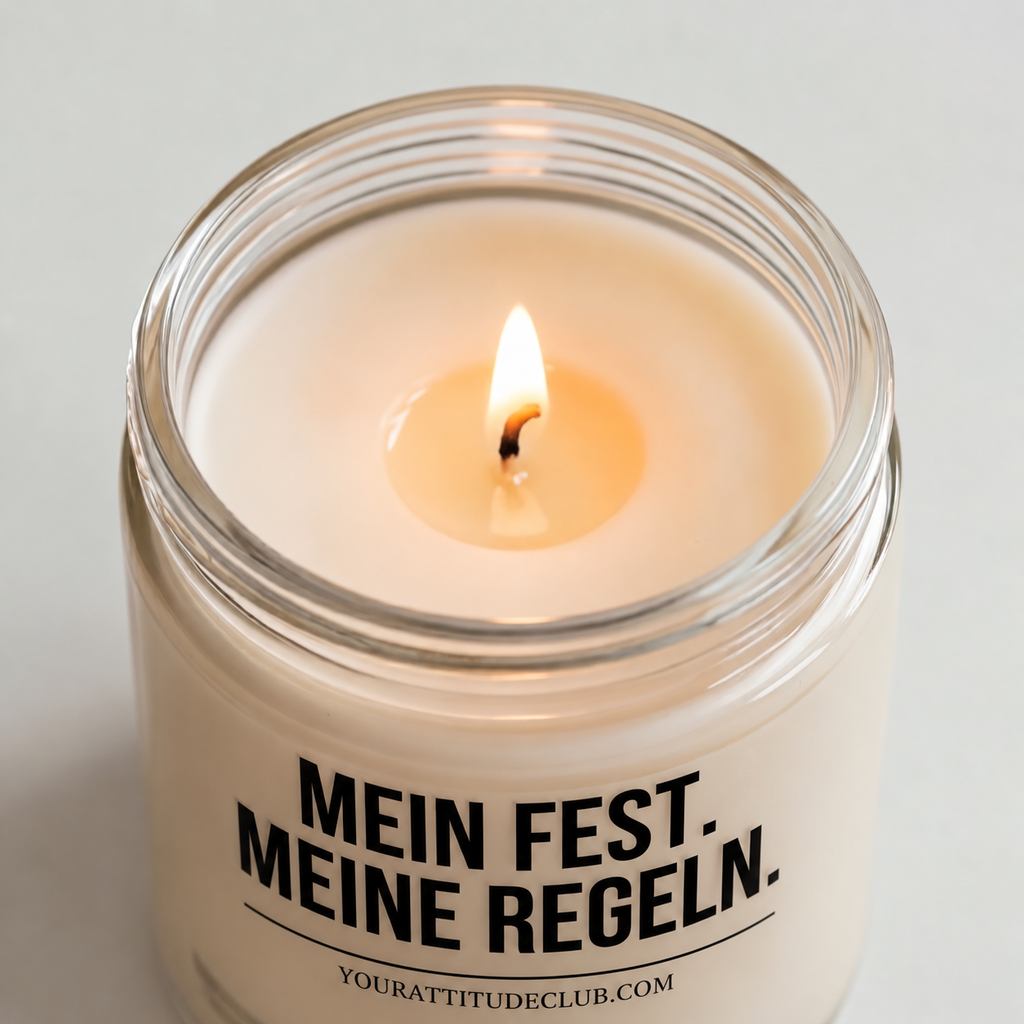 MEIN FEST. MEINE REGELN. | Weihnachtskerze, lustiges Weihnachtsgeschenk, Wichtelgeschenk, Geschenk für Freundin, Schwester, Kollegin, Mama