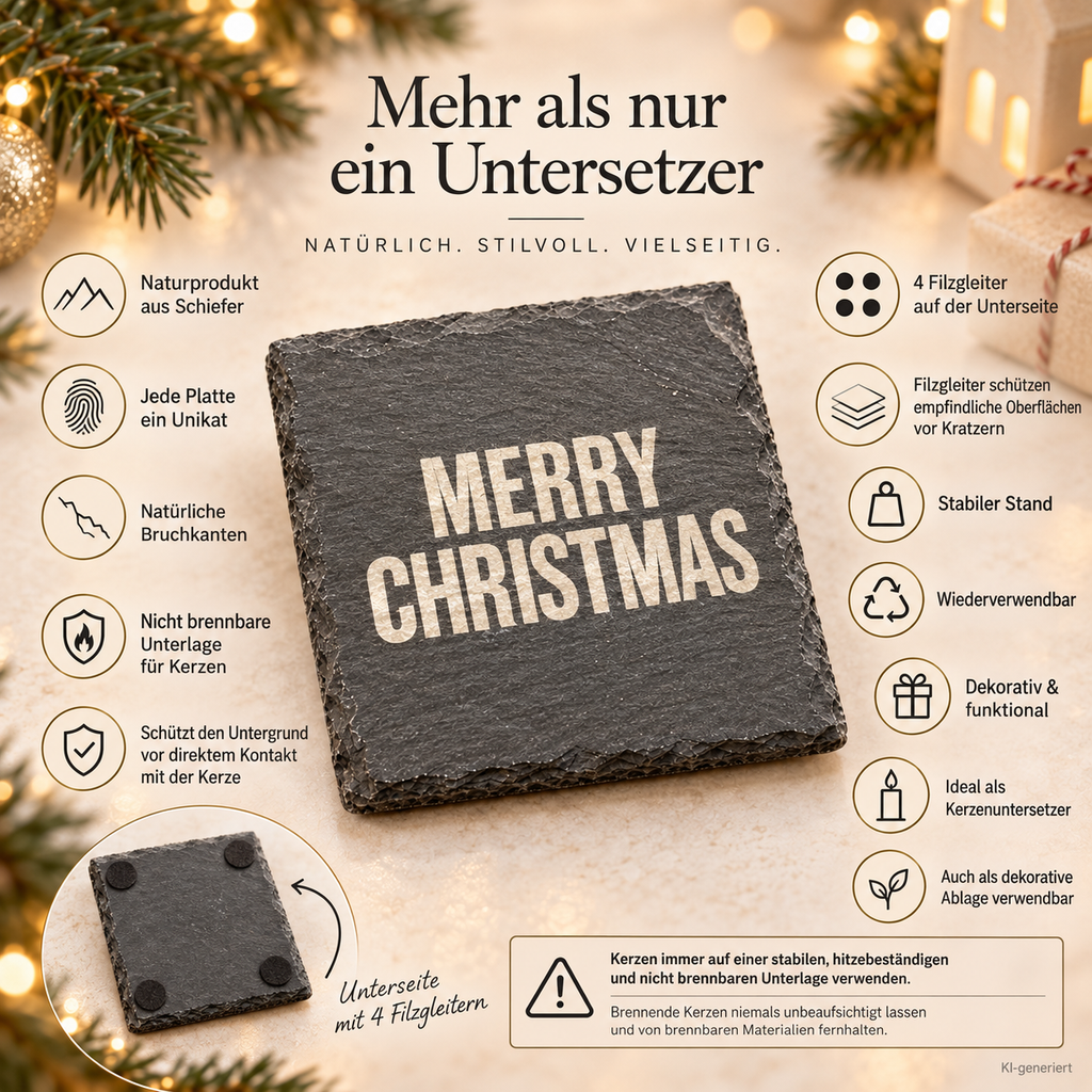 MERRY CHRISTMAS – Weihnachtskerze Naturgras Etikett | Weihnachtsgeschenk | Geschenk für Familie, Freunde & Kollegen | Geschenkidee Weihnachten