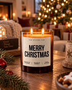 MERRY CHRISTMAS – Weihnachtskerze Naturgras Etikett | Weihnachtsgeschenk | Geschenk für Familie, Freunde & Kollegen | Geschenkidee Weihnachten