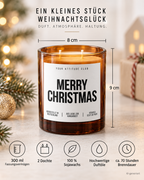MERRY CHRISTMAS – Weihnachtskerze Naturgras Etikett | Weihnachtsgeschenk | Geschenk für Familie, Freunde & Kollegen | Geschenkidee Weihnachten
