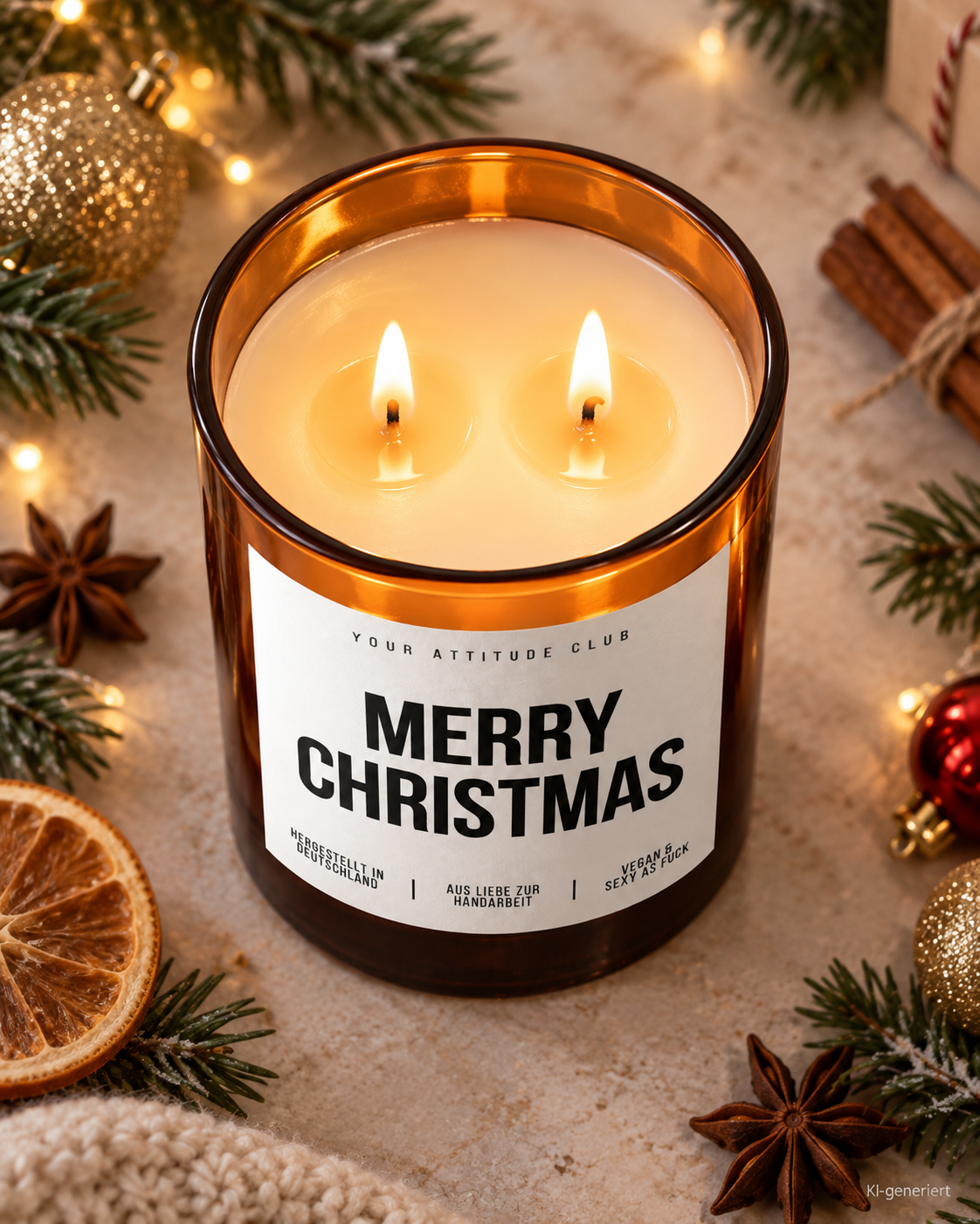MERRY CHRISTMAS – Weihnachtskerze | Weihnachtsgeschenk | Geschenk für Familie, Freunde & Kolleg:innen | Geschenkidee Weihnachten