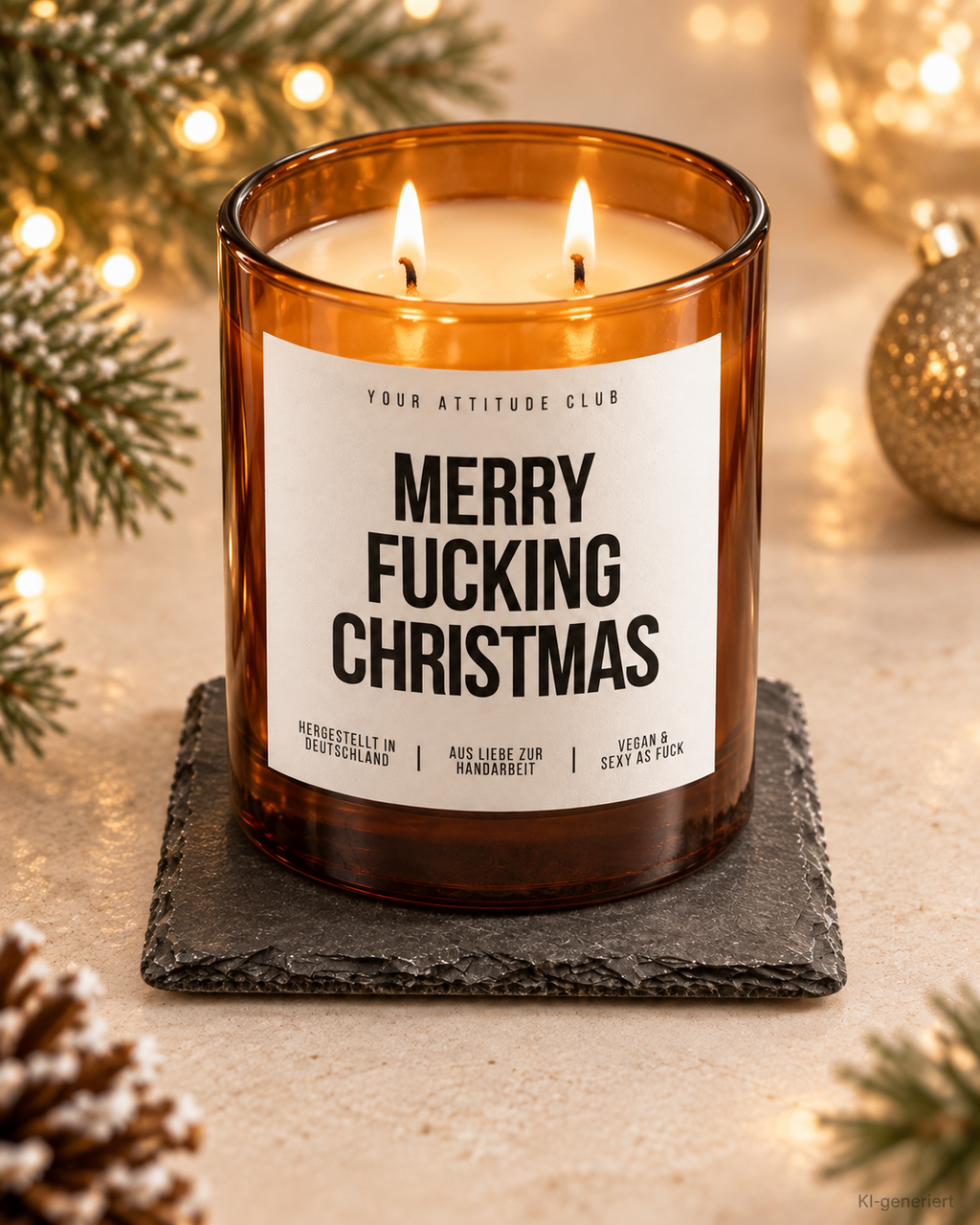 MERRY FUCKING CHRISTMAS – Weihnachtskerze | lustiges Weihnachtsgeschenk | Geschenk für Freunde, Kollegin & beste Freundin