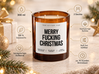 MERRY FUCKING CHRISTMAS – Weihnachtskerze Naturgras Etikett | Lustiges Weihnachtsgeschenk | Geschenk für Freundin, Kollegin & Freunde | Geschenkidee Weihnachten