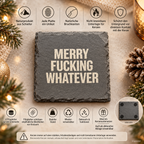 MERRY FUCKING WHATEVER – Weihnachtskerze Naturgras Etikett | Lustiges Weihnachtsgeschenk | Geschenk für Freundin, Kollegin & Freunde | Geschenkidee Weihnachten