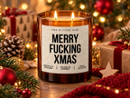 MERRY FUCKING XMAS – Weihnachtskerze | lustiges Weihnachtsgeschenk | Geschenk für Freunde, Kollegin & beste Freundin | Wichtelgeschenk
