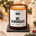 -NIX- WE GEWÜNSCHT. – Weihnachtskerze Naturgras Etikett | Weihnachtsgeschenk | Geschenk für Freunde, Familie & Kollegen | Geschenkidee Weihnachten